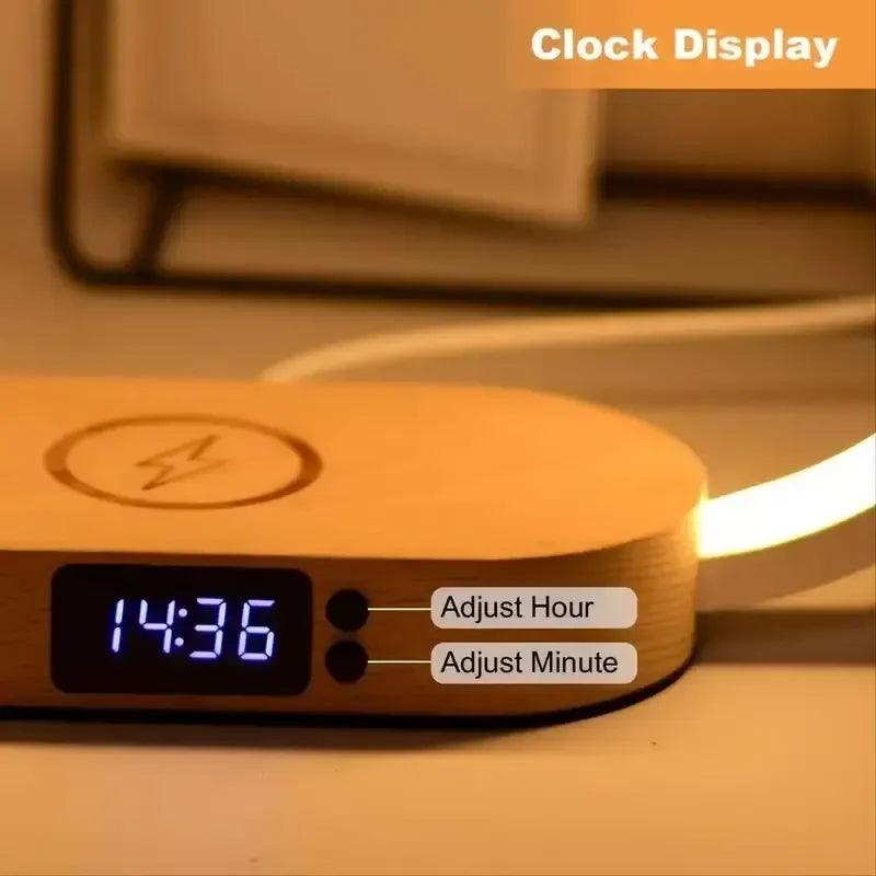 Wireless Charger Multifunction Pad Stand Clock LED . - 