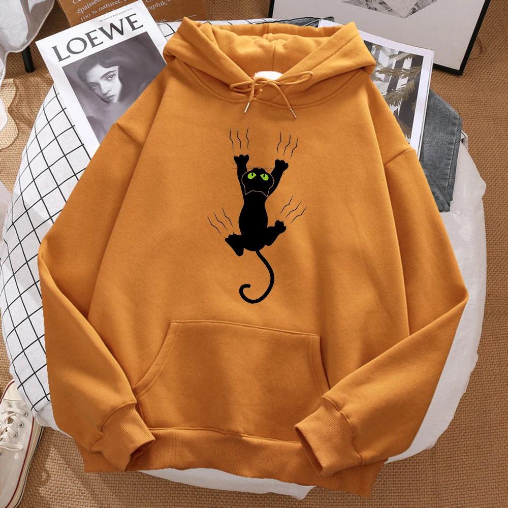 Naughty Black Cat Printed Man Hoody - Givenchyco