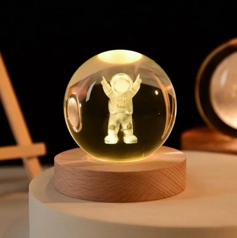 Glowing Planetary Galaxy Night Light Crystal Ball - 