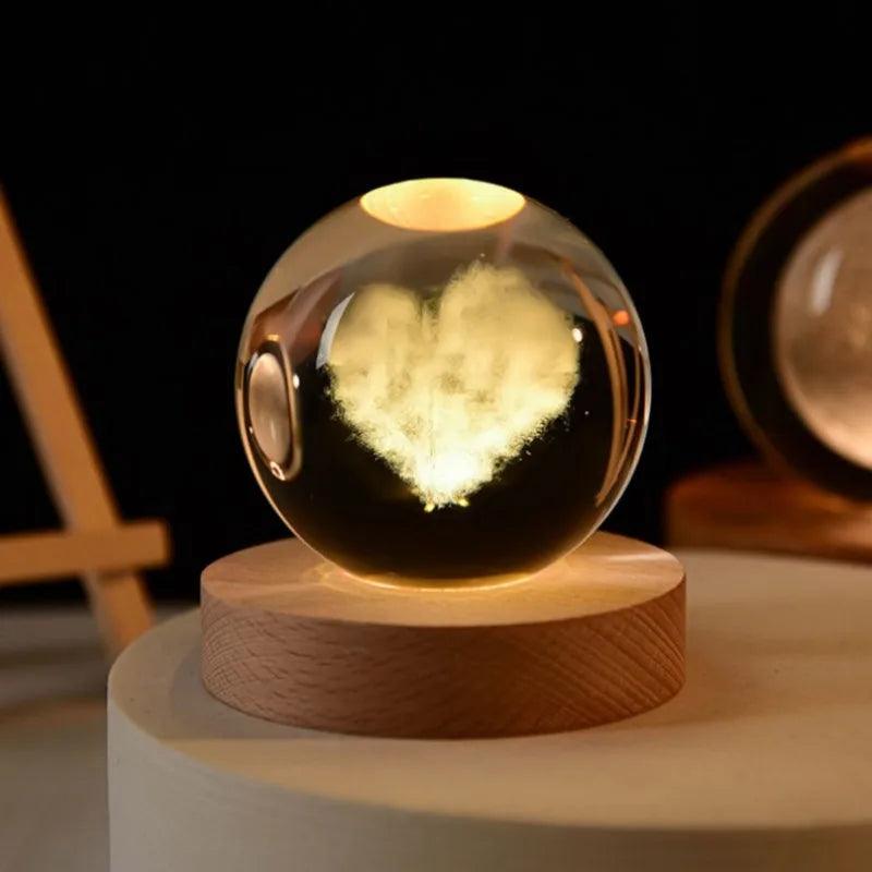 Glowing Planetary Galaxy Night Light Crystal Ball - 