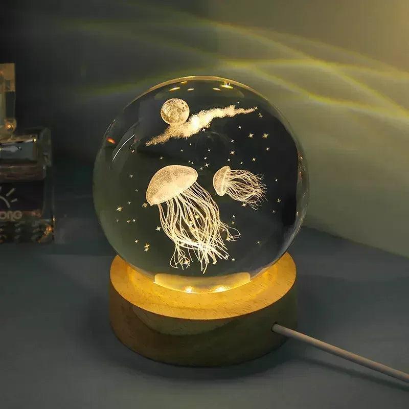 Glowing Planetary Galaxy Night Light Crystal Ball - 