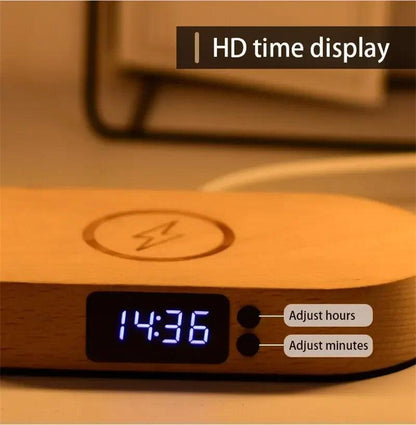 Wireless Charger Multifunction Pad Stand Clock LED . - 