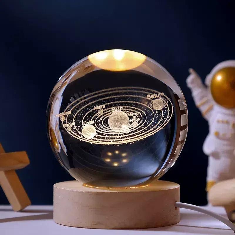 Glowing Planetary Galaxy Night Light Crystal Ball - 