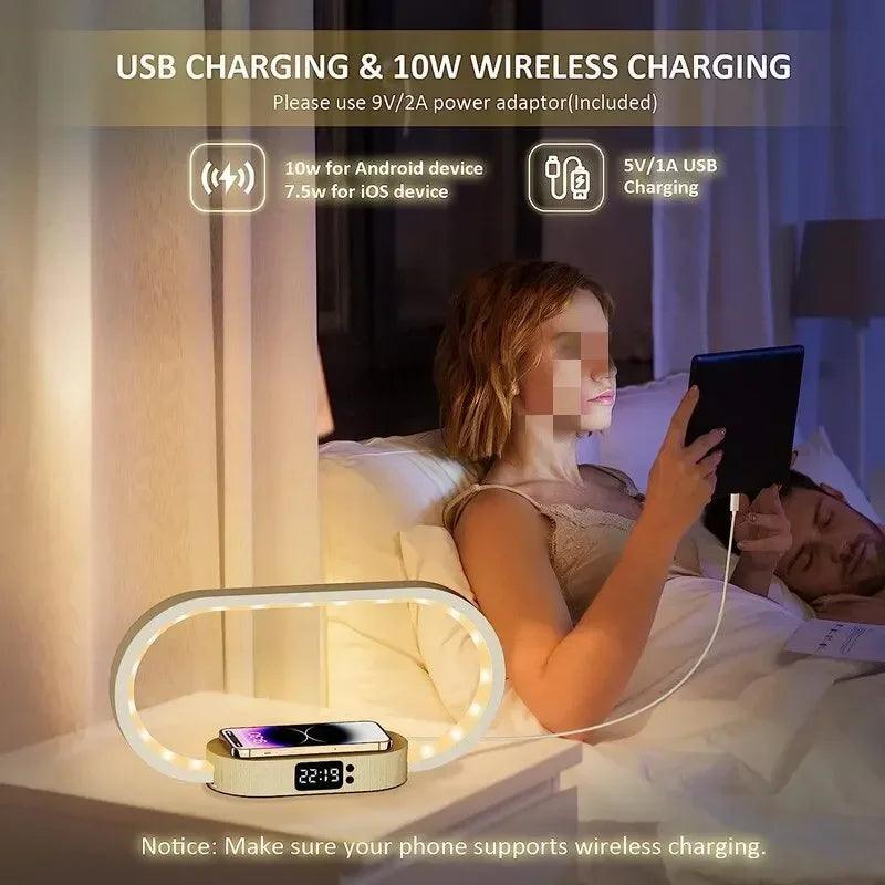 Wireless Charger Multifunction Pad Stand Clock LED . - 