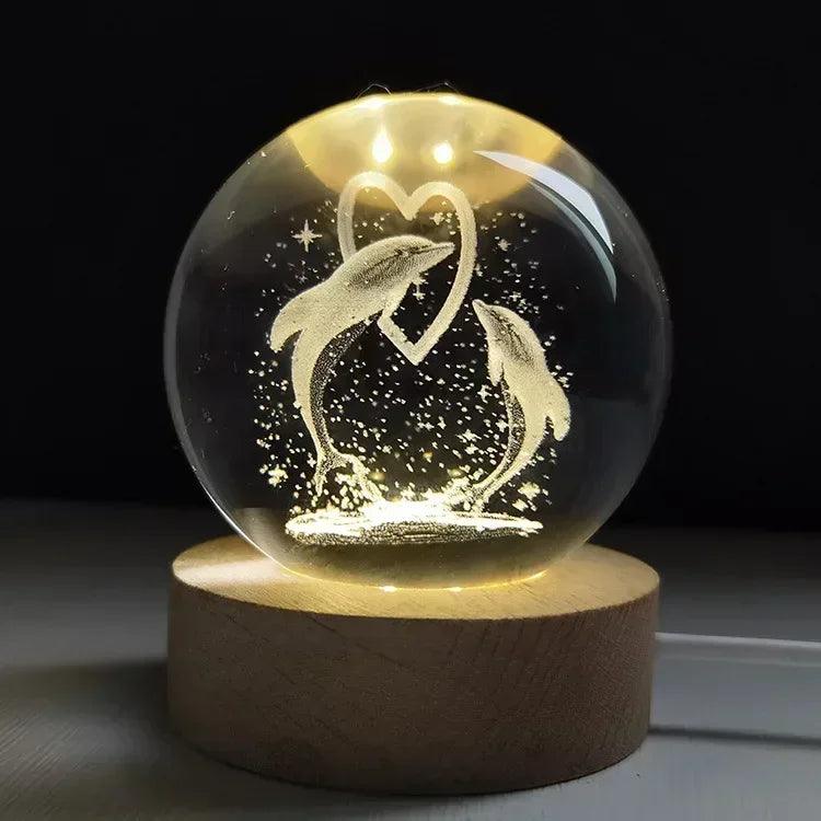 Glowing Planetary Galaxy Night Light Crystal Ball - 