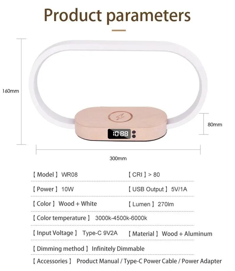 Wireless Charger Multifunction Pad Stand Clock LED . - 