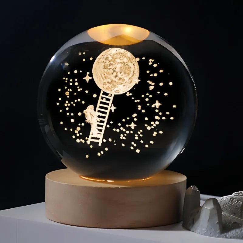 Glowing Planetary Galaxy Night Light Crystal Ball - 