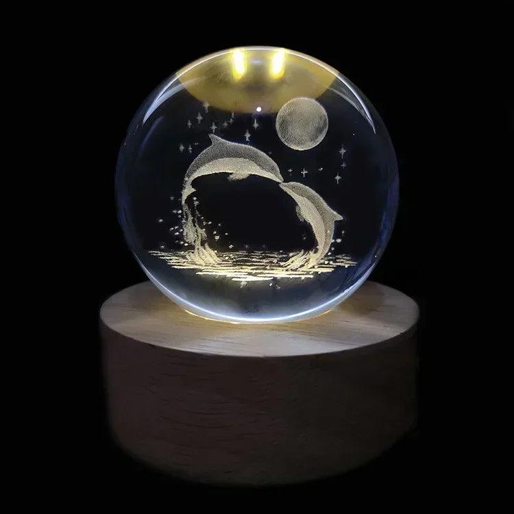 Glowing Planetary Galaxy Night Light Crystal Ball - 